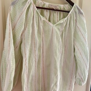 Philosophy Green Smocked Relaxed Blouse
